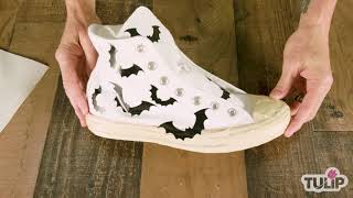 DIY Halloween Glow High Tops with Tulip ColorShot Fabric Spray Paint [upl. by Gallager]