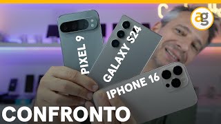 CONFRONTO iPHONE 16 vs GALAXY S24 vs PIXEL 9 quale meglio [upl. by Meedan]