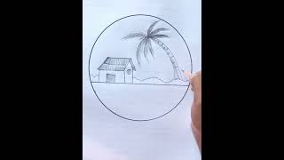 How to Draw  Circle ⭕ Pencil scenary  Easy Drawing step by step rongtuli [upl. by Harmonie439]