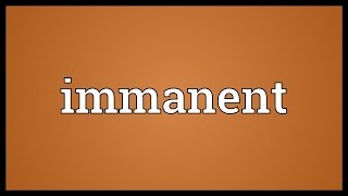 Immanent Meaning [upl. by Zetram901]