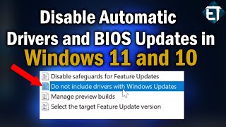 How to Disable Automatic Drivers and BIOS Updates in Windows 11 and 10 [upl. by Anders933]