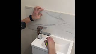 How to tile a splashback with trim bending finish  DIY Tiling tips [upl. by Banquer]