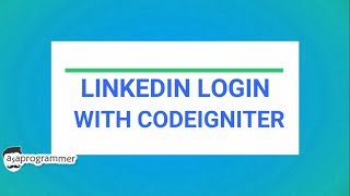 linkedin login  signup with codeigniter  App creation in linkedin [upl. by Nonnahsal]