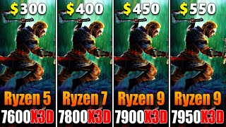 Ryzen 5 7600X3D vs Ryzen 7 7800X3D vs Ryzen 9 7900X3D vs Ryzen 9 7950X3D  PC Gameplay Tested [upl. by Munshi]