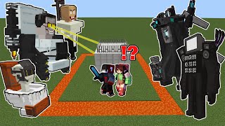 SKIBIDI TOILET GMAN ARMY VS Titan Cameraman Titan TV Man Most Secured House 😂  Minecraft PE [upl. by Ailaroc]