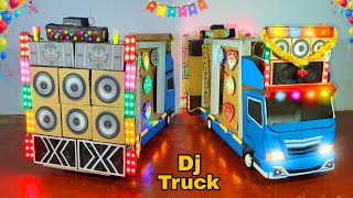 Mini Dj Truck Loading At New Home big dj set up Mini Dj kese banaye Dj toy dj box and light dj gadi [upl. by Yarised]