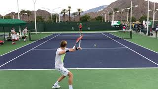 Andrey Rublev amp Feliciano Lopez  IW Court Level Practice [upl. by Nossyla]