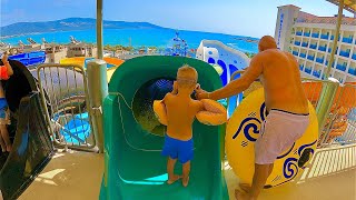 Aquatube Water Slide at Maxeria Blue Didyma Hotel [upl. by Ardnalak]