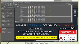 How to create layer in AutoCAD AutoCAD layer Properties Need amp Use of layer Tutorial in Hindi [upl. by Pamella]