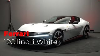 Ferrari 12 Cilindri Spider Revealed  White  Is it The Last FrontEngined V12 Ferrari Ever [upl. by Tireb]