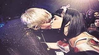 Miley Cyrus and Katy Perry Kiss Each Other At Bangerz Tour [upl. by Ahsaekal]