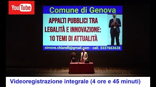 Convegno su CODICE DEI CONTRATTI PUBBLICI  10 temi di attualità 5 ore  Genova 2752024 [upl. by Zurheide]