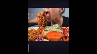 Maggie masala noodles and momos with chutney mukbang eatingshow food chickenmomos [upl. by Zelde]