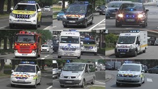 Pompiers SAMUSMUR Gendarmerie Ambulances amp Unmarked Police à Lille FR [upl. by Fisken]