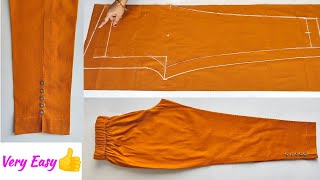 Very Easy Pant Trouser Cutting and stitching Step by Step  Pant Cutting and stitching for Begginers [upl. by Ajuna]