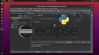 How to install PyDev on eclipse write Python program  set interpreter and run in Ubuntu 20 18 [upl. by Inek]