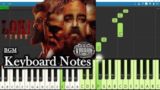 Lokiverse BGM Keyboard Notes piano Cover  Anirudh  Kamal Haasan  Suriya  Vikram [upl. by Ogilvy]