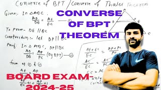 Proof of converse of bpt theorem class 10 board exam202425 [upl. by Alorac]