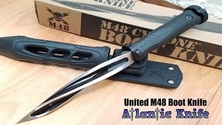 United Cutlery M48 Cyclone 2Cr13 Stainless Black Spiral Fixed Boot Knife [upl. by Ykceb]