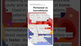 Peritoneal vs hemodialysis [upl. by Jt]