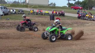 8 yr old on KFX 400 vs 400ex [upl. by Abott]