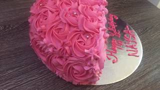 Half birthday cake decoratingsimple rosette decoration [upl. by Younglove]