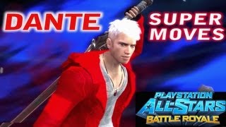 PlayStation All Stars  DANTE SUPER MOVES [upl. by Olinad579]