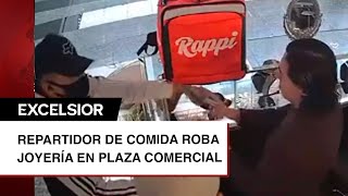 Supuesto repartidor de comida roba joyería en plaza comercial en Tlaquepaque [upl. by Diamond]