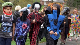 Darth Vader Aliens and Wednesday at the Halloween Parade [upl. by Etnauj219]