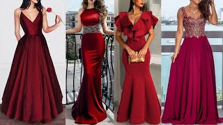 VESTIDOS TINTOS ELEGANTES PARA EVENTOS MODA 2022👗ELEGANT RED DRESSES FOR FASHION EVENTS 2022 [upl. by Zipnick]