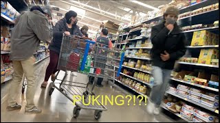 THROWING UP ON WALMART EMPLOYEES  DAN Pranks [upl. by Plossl]