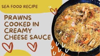 Delicious prawns cookedin a creamy cheese sauce food seafood cooking [upl. by Lorenz]