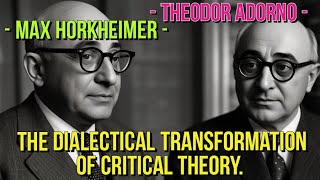 HORKHEIMER ADORNO AND THE DIALECTICAL TRANSFORMATION OF CRITICAL THEORY [upl. by Alvar]