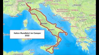 Italienrundfahrt im Camper 2022 Teil 1 Die Westküste [upl. by Eenhpad]