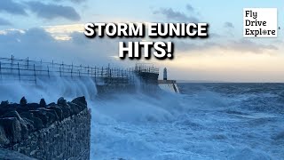 RED WARNING  Storm Eunice Batters Porthcawl South Wales [upl. by Jairia]