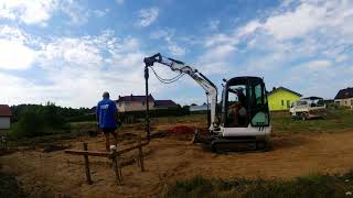 Poliu grezimas ir betonavimas driling of pile for house foundation [upl. by Aisak]