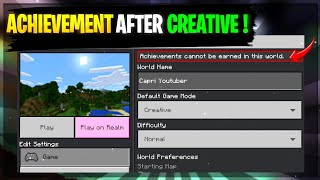 HOW TO TURN ON ACHIEVEMENT IN MINECRAFT PE AFTER USING CREATIVE MODE [upl. by Esiouqrut]