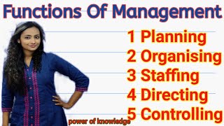 Functions Of Management  Planning Organising Staffing Directing Controlling  part 18 [upl. by Symons]