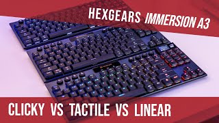 Hexgears Immersion A3 Review Tactile vs Linear vs Clicky Gaming Keyboard [upl. by Tymon]