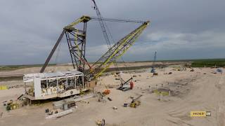 HOLT CAT Dragline Move  Boom Raising 8518 [upl. by Lil]