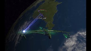 Star Trek Bridge Commander Romulan Valdore vs Dominion Battlecruiser [upl. by Anasor]