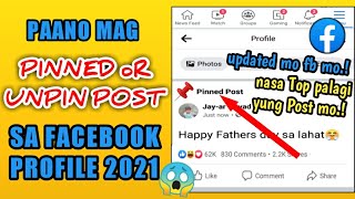 Paano Mag Pinned Post amp Unpin Post sa Facebook Profile 2021  Gamit ang Cellphone [upl. by Wallache]