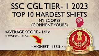 MY SCORES  TOP 10 HARDEST SHIFTS OF SSC CGL TIER  1 2023  SHARE YOURS ssc [upl. by Sheepshanks483]