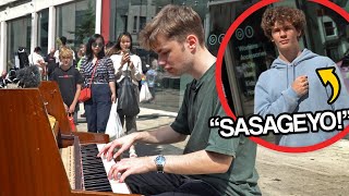 I played ATTACK ON TITAN openings on piano in public [upl. by Elleraj]