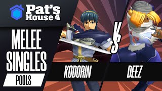 KoDoRiN vs Deez  Pats House 4  Melee Singles Pools [upl. by Lanita]