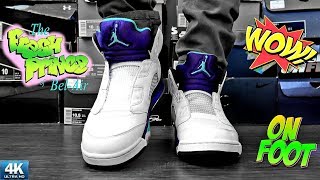 2018 Grape FRESH PRINCE Air Jordan 5 NRG  NO LACES  On Foot IN 4k Ultra HD [upl. by Rahab516]