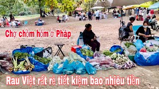 Chợ chồm hổm ở Pháp lần đầu Mai đến đây mua đủ rau củ Việt Mai le cuộc sống ở Pháp 🇫🇷 [upl. by Khudari806]