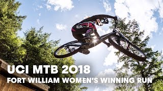 Who won the women’s downhill final at Fort William  UCI MTB 2018 [upl. by Dietz]