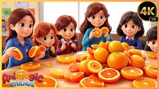 New Healthy Orange Song for Children  Fun and Learning [upl. by Enirehtahc]