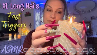 ASMR XL LONG NAILS • Fast and Aggressive Triggers• Nail Triggers•Tapping• [upl. by Ezechiel]